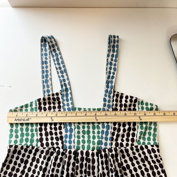 Vintage BCBGMaxAzria Y2K Polka Dot Square Neck Babydoll Tank Top Size Medium - Picture 5 of 6